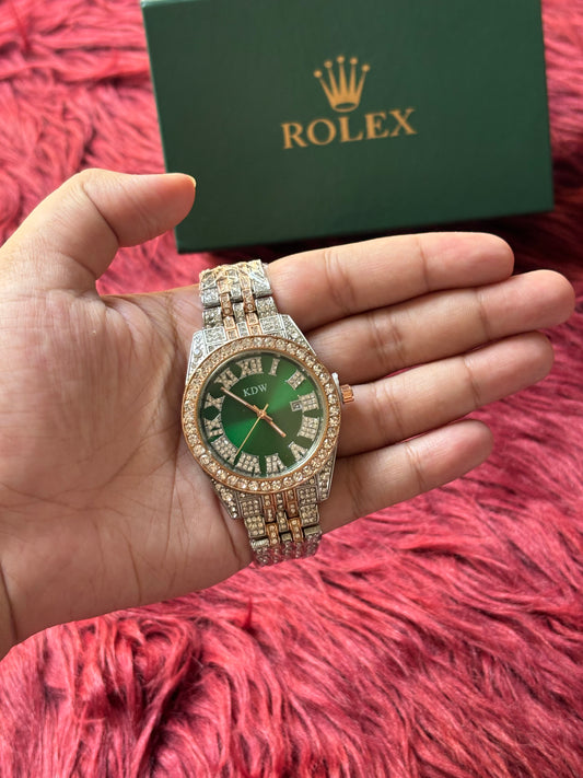 KDW Iced Out Watch (Green)